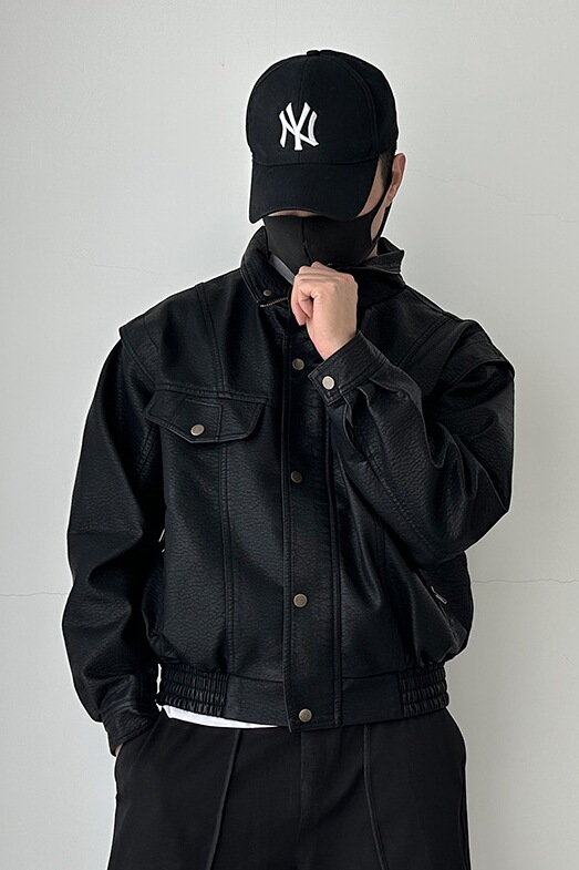 C05-p215原创新款日系港风立领男皮衣宽松大码加绒夹克机车服精品，男装夹克，星座1305
