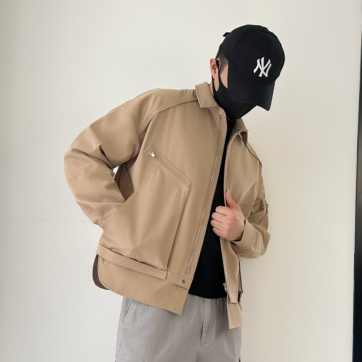 28446-P180新款翻领夹克男士宽松工装外套常规休闲上衣XZ1305,男装夹克,星座1305