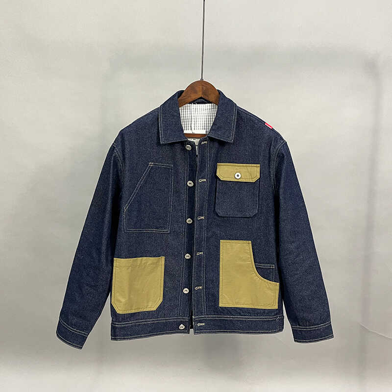 28058-P165新款男装潮流拼色夹克男士工装牛仔衣时尚大码宽松外套,男装工装外套,星座1305