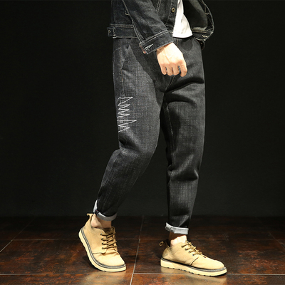 小脚宽松大码长裤子拉链四季