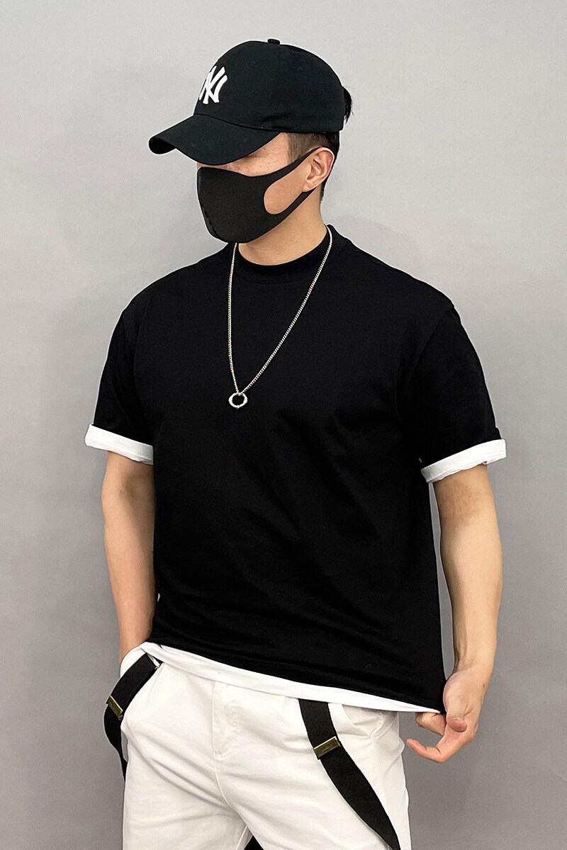 9909-P35夏季精品短袖t恤男士潮牌情侣纯色大码潮流宽松百搭纯棉,男装T恤,星座1305