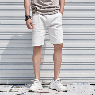 纯色黑白百搭五分裤 X8900 男大码 原创合身牛仔短裤 XZ1305 P45新款