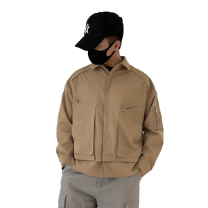 28446-P180新款翻领夹克男士宽松工装外套常规休闲上衣XZ1305图片