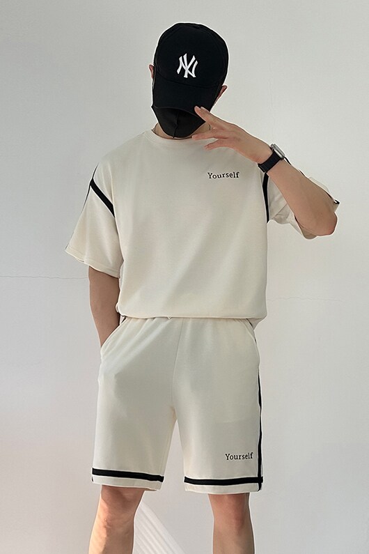 777-2-P80夏季新款运动套装男宽松短袖T恤潮休闲短裤两件套ZX1305,男装休闲套装,星座1305