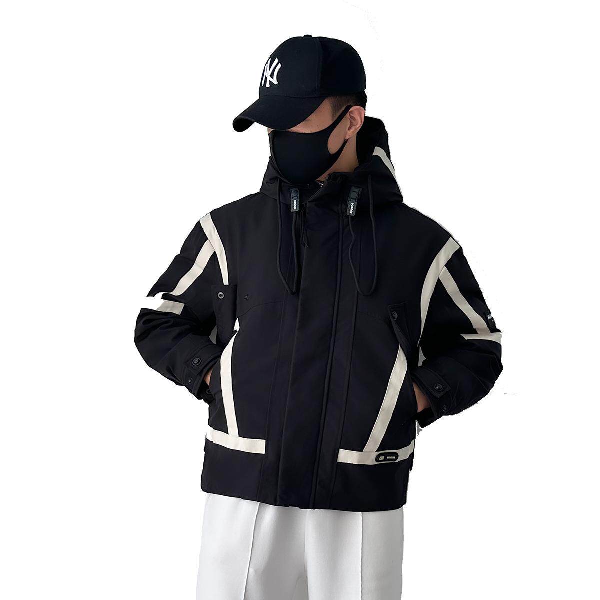 A3302-P180新款冬季连帽羽绒服男士拼色宽松大码加厚工装夹克,男装夹克,星座1305