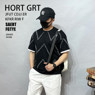 8022p70控115男2021新徐太浪高端t恤男短袖 潮牌青年上衣 ins美式