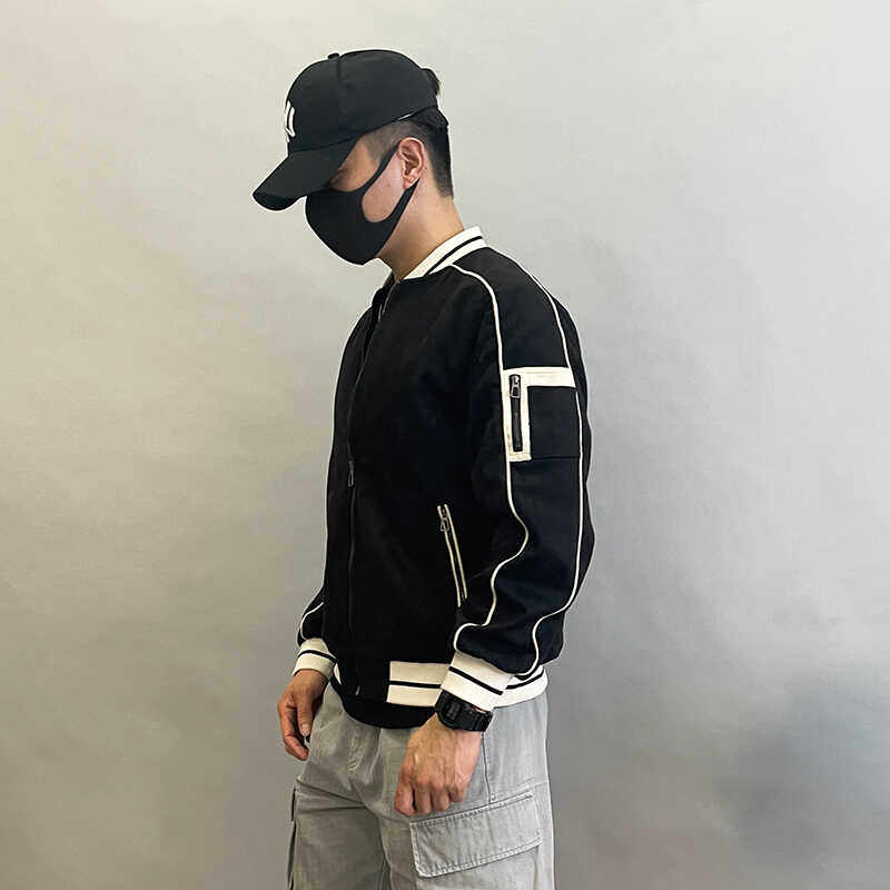 28057-P165男士休闲夹克春秋季薄款宽松立领高级感棒球服外套男,男装夹克,星座1305