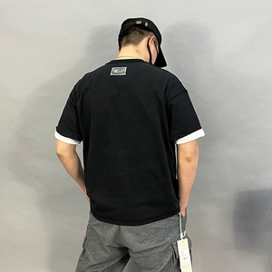A8005-P60夏季新款美式复古人物印花短袖T恤男宽松圆领半袖上衣图片