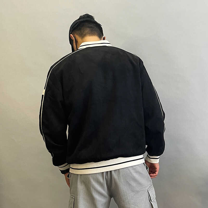 28057-P165男士休闲夹克春秋季薄款宽松立领高级感棒球服外套男,男装夹克,星座1305
