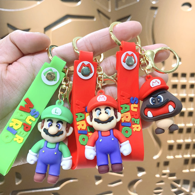 超级玛丽钥匙扣DIY硅胶卡通