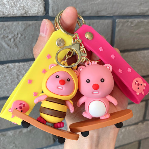 华滑板钥匙扣WIDODO硅胶露比