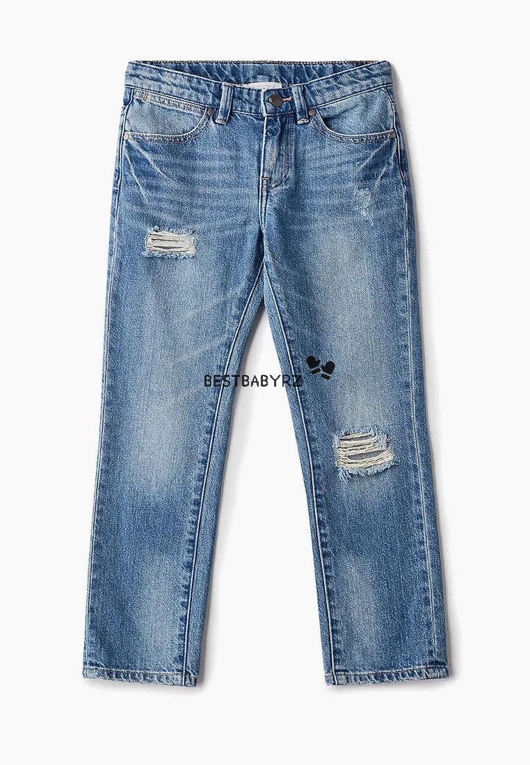 破洞中性男女通用直筒童装现货s