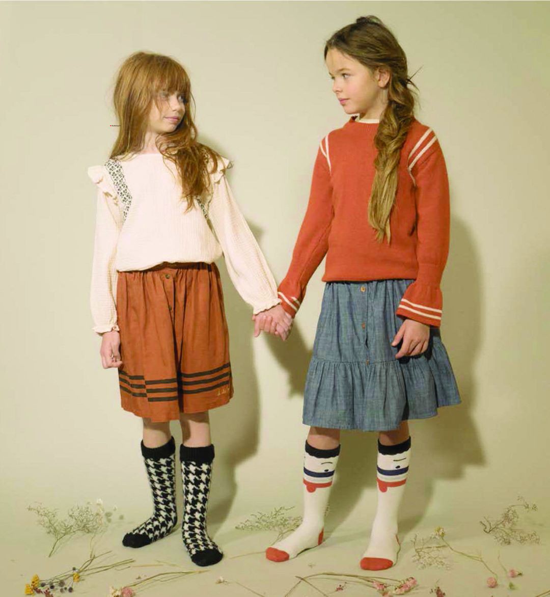 正品特价 法国Emile et ida 女童学院风纽扣百搭牛仔半裙 推荐