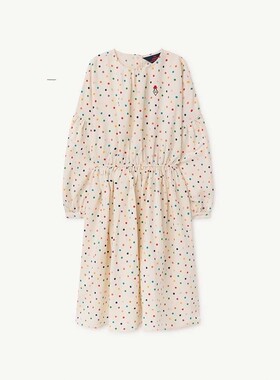 特价现货 BBRZ西班牙TAO 女童彩色圆点复古长款长袖连衣裙