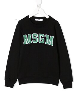 现货意大利MSGM童装 字母刺绣贴布LOGO纯棉套头卫衣 意大利产两色