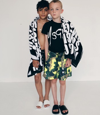 正品 BBRZ意大利MSGM Kids童装 男童帅气迷彩沙滩裤 推荐现货