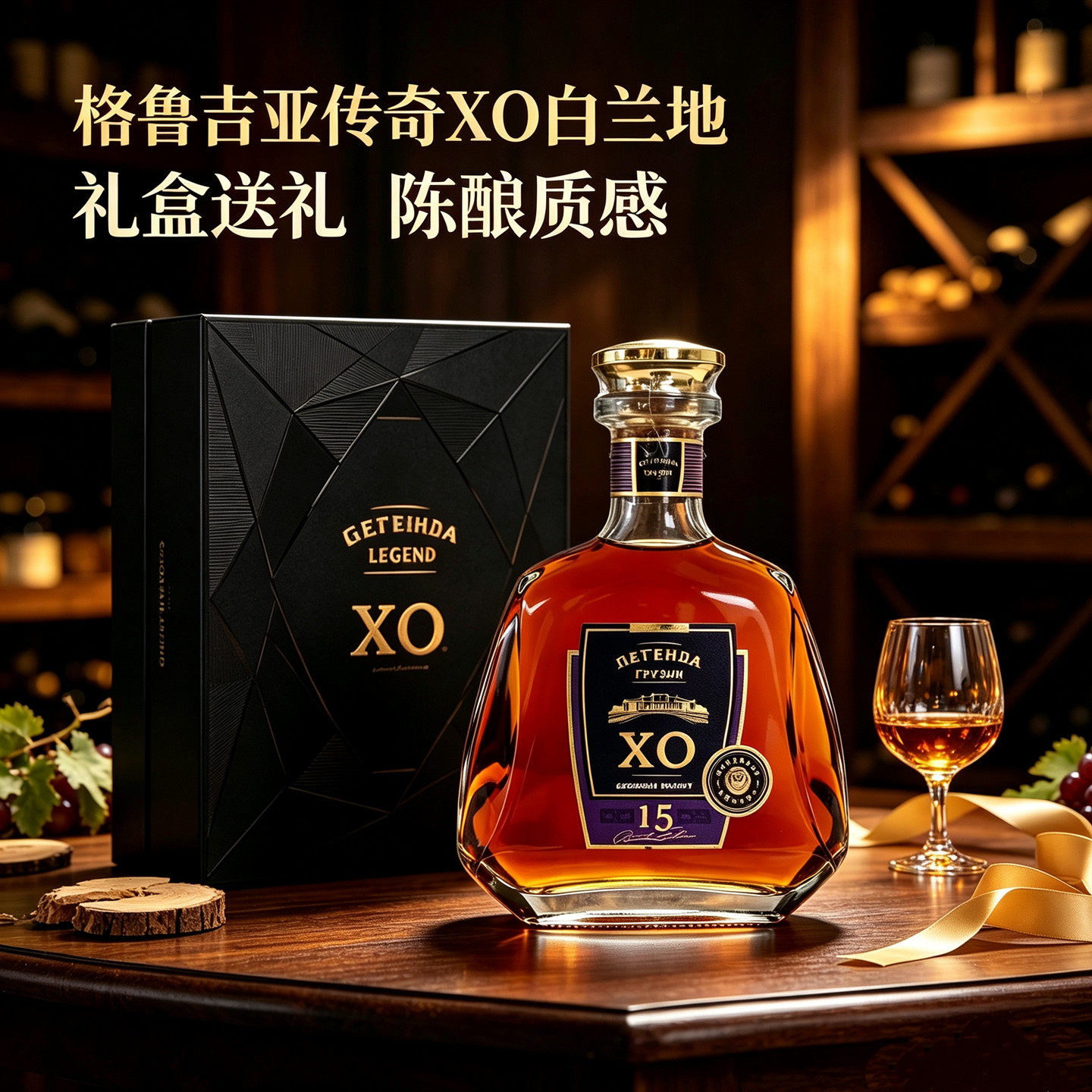 格鲁吉亚传奇白兰地原装进口10年15年xo洋酒40度礼盒装佳节年礼
