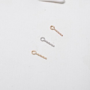 18k纯金螺旋连接九字针DIY珍珠吊坠手链耳饰饰品配件约0.7mm