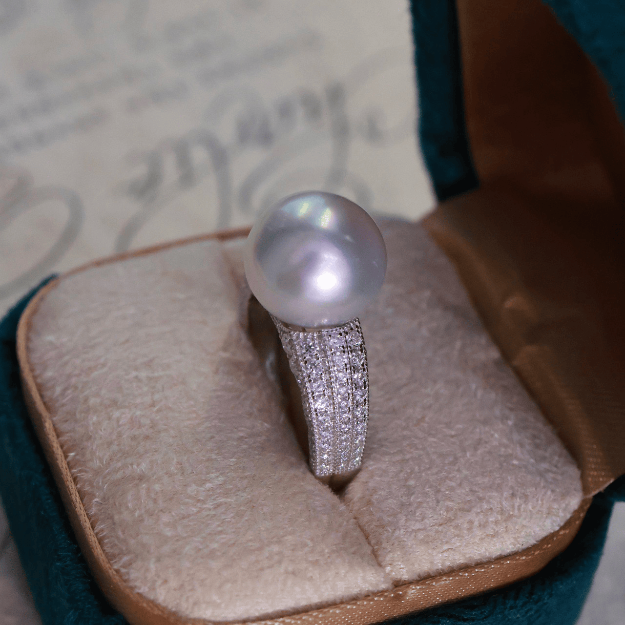 12-13mm圆形莫桑石轻奢满镶戒托