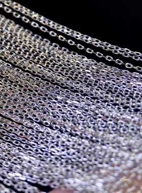 PT900铂金卡链DIY珍珠吊坠项链配件饰品日本进口结实牢固精致百搭