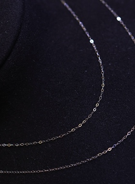 PT900铂金闪O万能链DIY珍珠吊坠项链配件饰品经典简约款时尚百搭