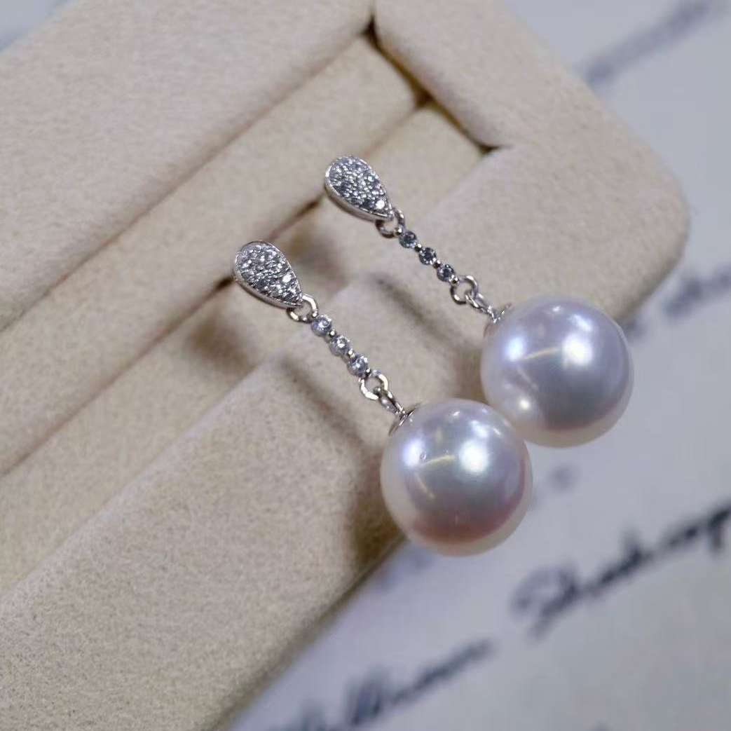 铂金PT900锆石8-11mm海水珍珠耳钉配件精致灵动长款裸珠耳饰空托,珠宝/钻石/翡翠,耳饰,淘宝优惠券,粉丝福利购,淘宝优惠卷