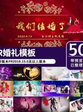 PR模板婚礼现场mv视频婚庆素材喜庆结婚浪漫婚宴片头代改制作做