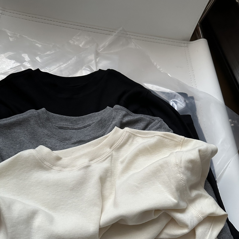 人手2件 小圆领基础修身显瘦打底t恤 小山羊打底衫