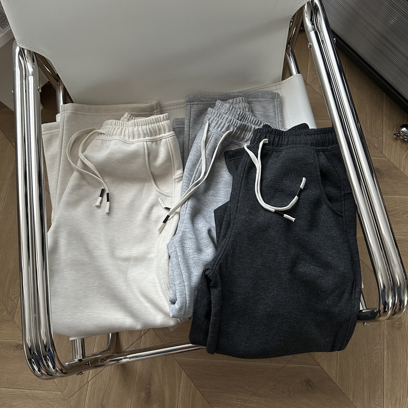 秋冬加绒加厚保暖弯刀休闲裤 显瘦显腿长无性别阔腿裤