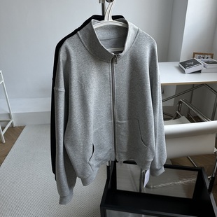 秋季新款 干净利索的纯色简约百搭立领拉链卫衣 宽松休闲减龄外套