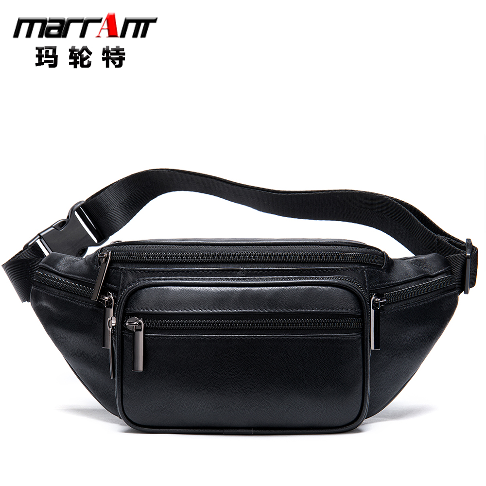 Mens waist bag 2022 new multifunctional leather waist bag waterproof messenger bag leisure Sling Backpack mobile phone bag