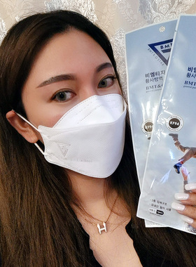 BTM加大号白色进口韩国KF94口罩3D立体4层防护成人1片装
