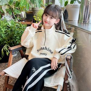 女童秋季休闲套装2024新款儿童运动衣洋气中大童春秋装时髦两件套