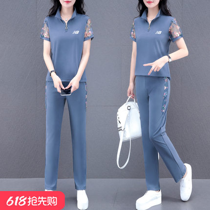 奥莱专柜时尚休闲套装女2026春夏新款超好看一整套时髦冰丝两件套
