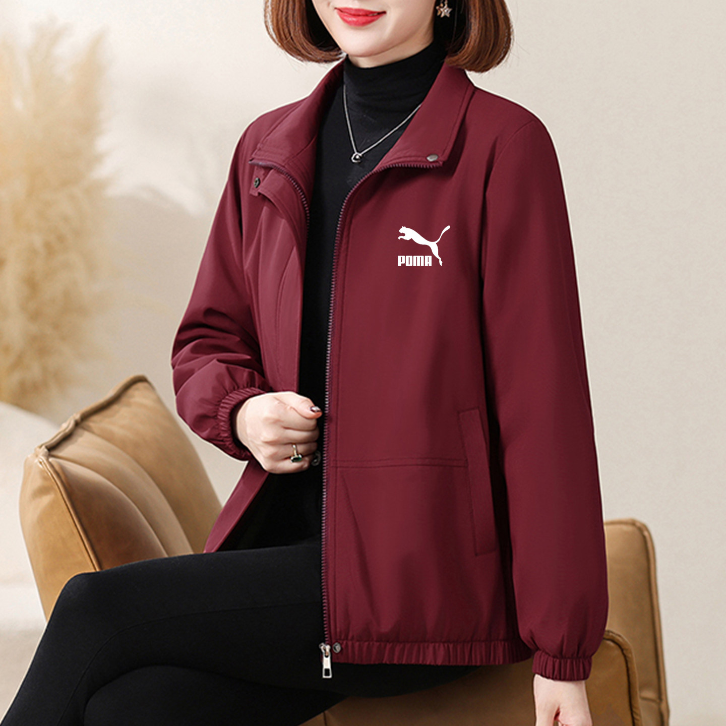 奥莱专柜休闲短款开衫外套女2025新款秋冬季加绒加厚保暖夹克上衣
