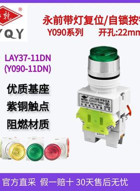 永前电气LA128B带灯按钮开关Y090-11DN/11DNZS自复 自锁 22mm启动