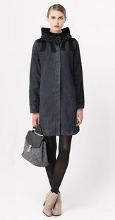 特价！原单Borage girl仿羊绒韩版中长修身休闲款拉链呢大衣2色