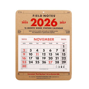 Notes 15个月 美国原产 2026年 日历台历 Calendar Field