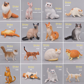 实心动物模型儿童仿真玩具早教宝宝认知布偶三花英短暹罗波斯橘猫