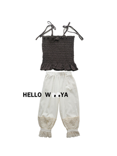 22sNEW春夏女童百搭潮女童度假风百搭精美刺绣防蚊裤