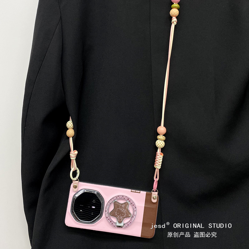 咖线条kt磁吸支架全包防摔适用于华为mate60非凡大师手机壳mate70pro保护套MATE70RS保时捷高级感外壳