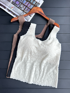 一件入秋 又美又暖 秋冬羽毛纱磨毛保暖女背心叠穿打底带胸垫内衣