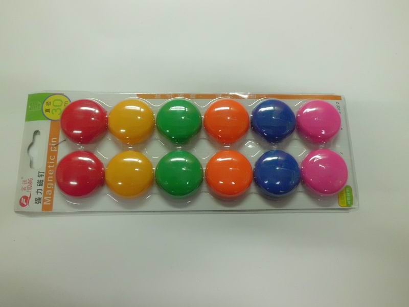 富强FQ3012强力磁粒/磁珠 直径30mm彩色磁吸 白板磁粒（12粒/板