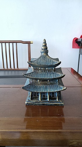 仿古铜高档陶瓷酒瓶2斤空瓶古风古代建筑四角楼塔楼宝塔造景摆件