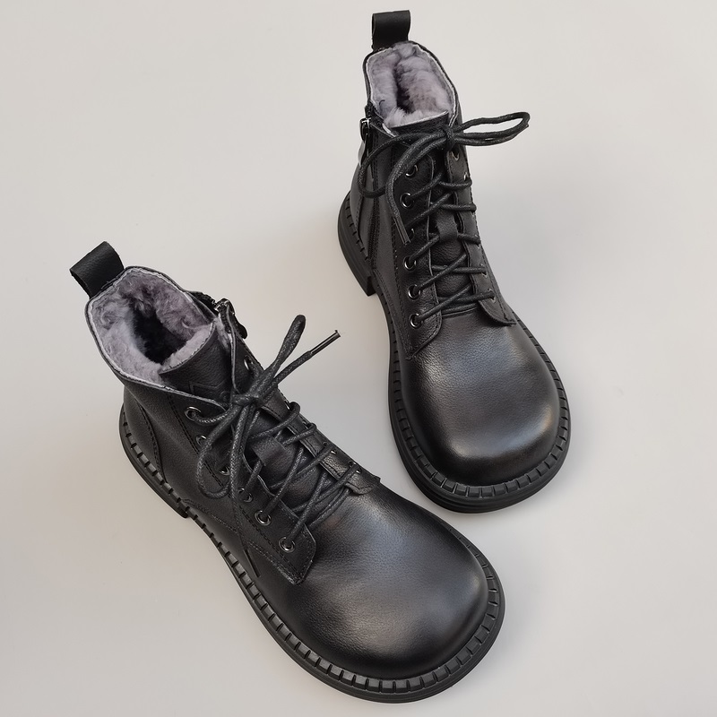 冬季真皮羊毛大棉高帮女鞋马丁靴