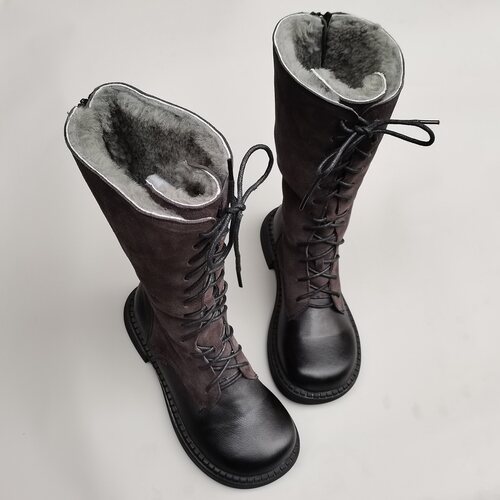 真皮纯羊毛防滑加厚底保暖大棉鞋