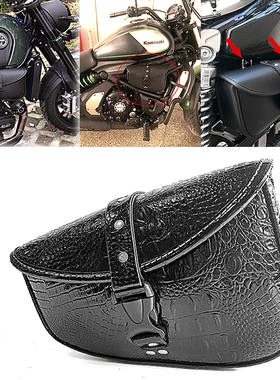 鳄鱼纹摩托车边包哈雷883 1200 X48运动版三角包改装通用挂包小包