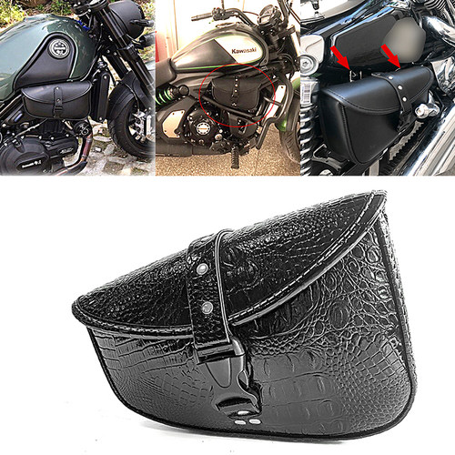 鳄鱼纹摩托车边包哈雷883 1200 X48运动版三角包改装通用挂包小包