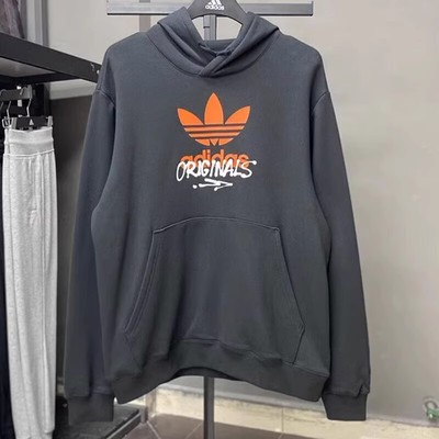 线圈厚度深灰色连帽卫衣