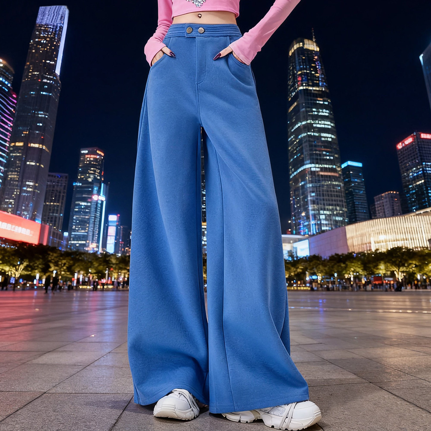 慵懒风松弛感阔腿裤秋冬新款